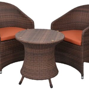 Pair of Chair and Table Brown
